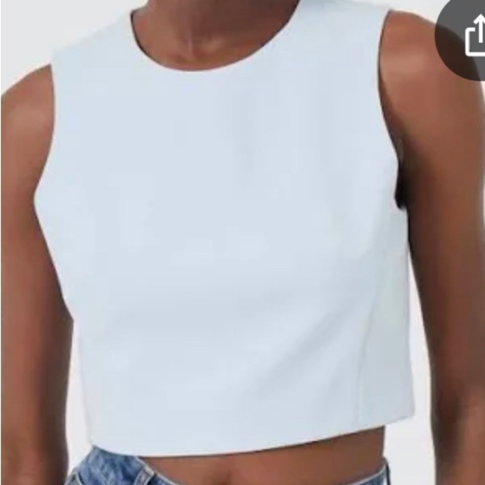 french connection whisper sleeveless crop top size 4